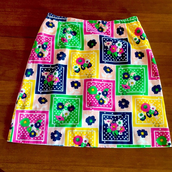 Vintage Dresses & Skirts - Vintage Floral Frogs Patchwork retro skirt skort polka dots frogs flowers 🌸 🐸